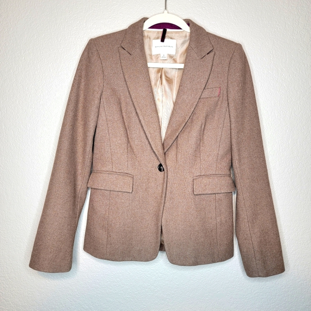 Banana Republic Women's Brown Wool Blend Blazer Jacket Size 4